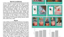 WELDING OF PERIODONTAL TISSUE WITH LASER-ACTIVATED INDOCYANINE GREEN (ICG) MEMBRANE
