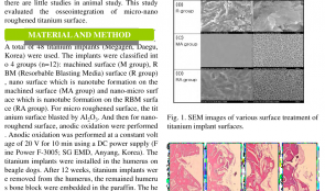 OSSEOINTEGRATION OF MICRO-NANO ROUGHENED TITANIUM SURFACES