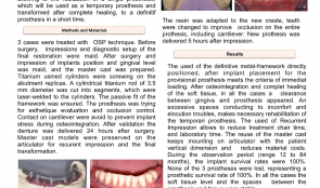 IMMEDIATE LOADING WITH ONE-SHOT PROSTHESIS (OSP) AND RECURRENT IMPRESSION (RI) FOR EDENTULOUS PATIENTS TREATMENT—A CASE SERIES