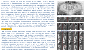 IMPLANT PLACEMENT AND HARD TISSUE REGENERATION FOR OLIGODONTIA AND FOLLOWING ORTHODONTIC THERAPY